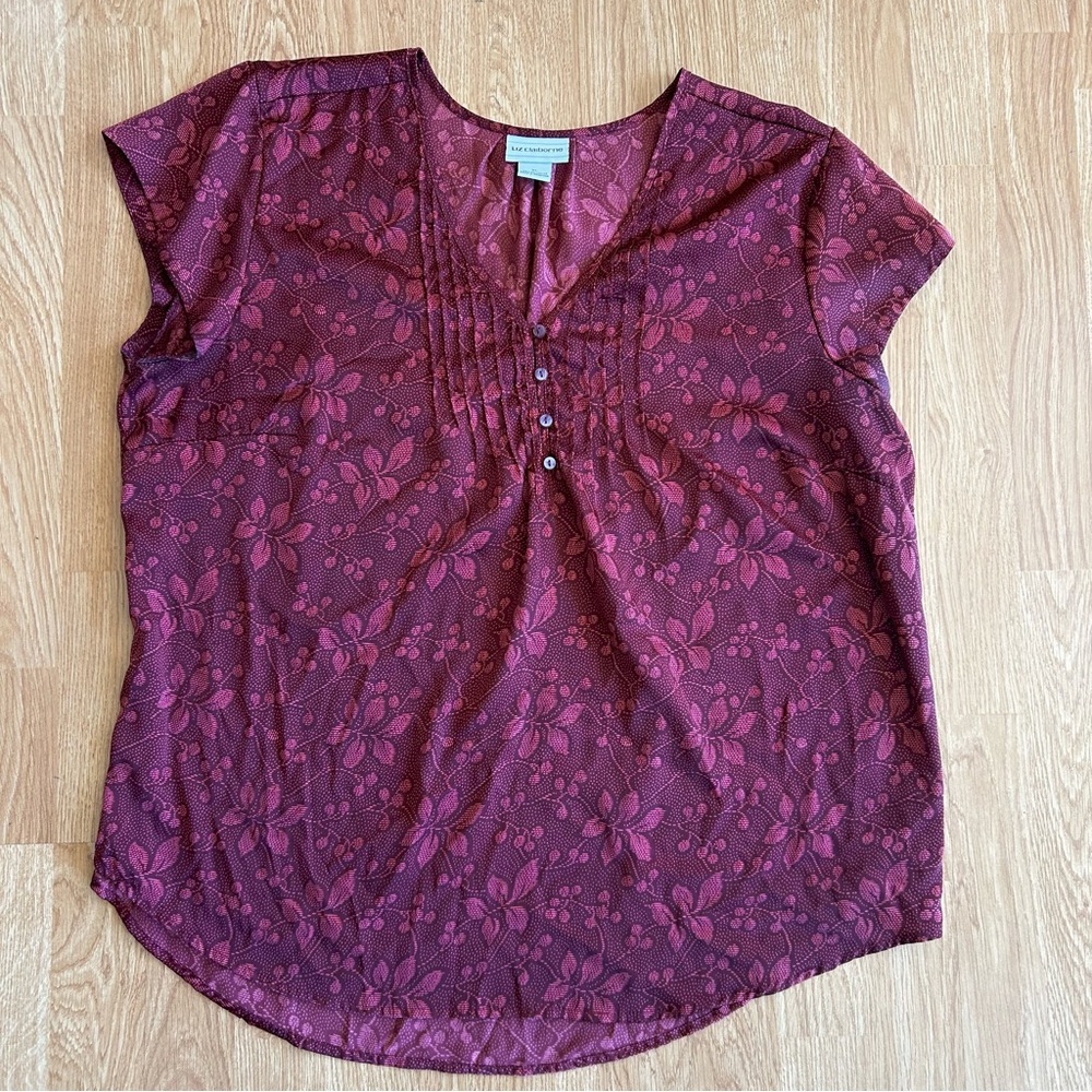 Floral Burgundy Women's Top